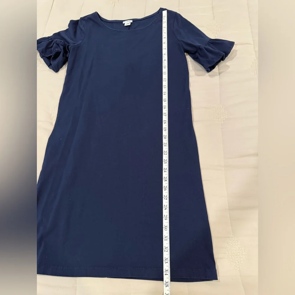 J. Crew t-shirt dress, navy XS. Crew neck with flirty ruffle sleeves
